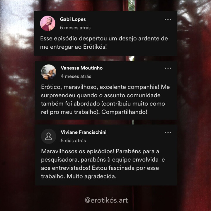 Depoimento recebido nas redes sociais