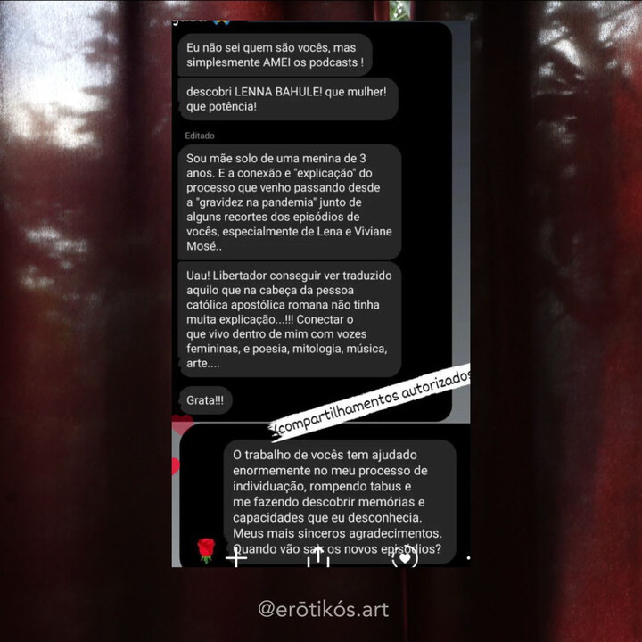 Depoimento recebido nas redes sociais