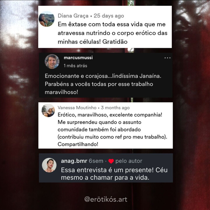 Depoimento recebido nas redes sociais